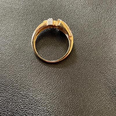 Vintage Diamond 14K Buckle Ring