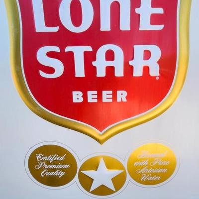 Original Vintage LONE STAR BEER Metal Tin Tacker Bar Sign