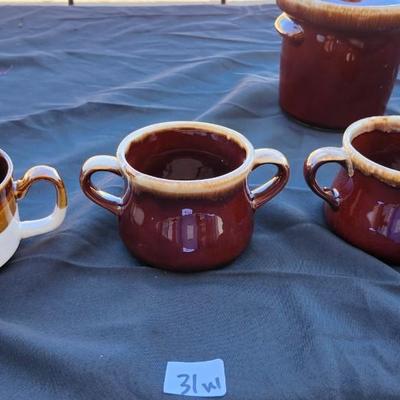 Vintage Brown Drip Glaze Stoneware lot