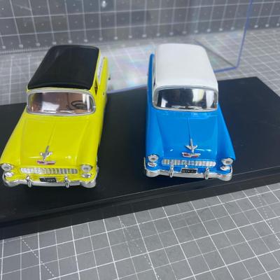 2 Die Cast 1955 Chevy Nomads Chevrolet and Wicks Filters 