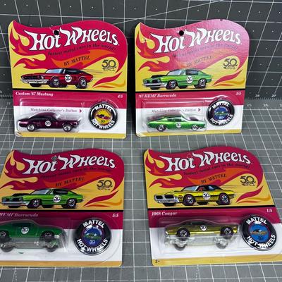 4 Hot Wheels 50th Anniversary NEW on the Card