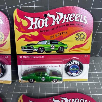 4 Hot Wheels 50th Anniversary NEW on the Card