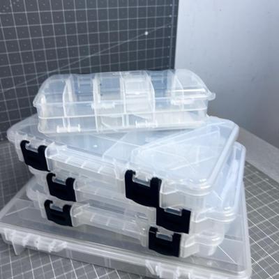 5 Clear Tackle Boxes, NEW 