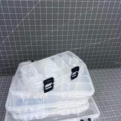 5 Clear Tackle Boxes, NEW 