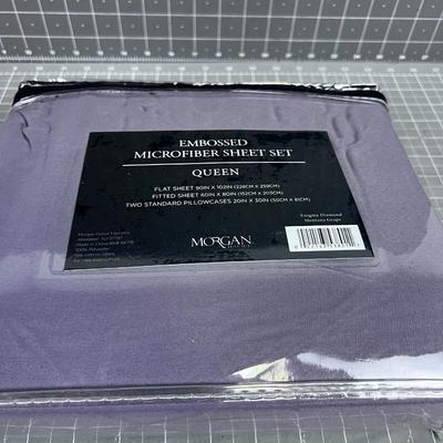 NEW Purple Microfiber Queen Sheet  Set 