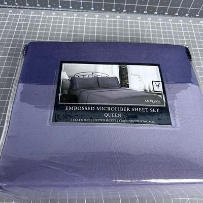 NEW Purple Microfiber Queen Sheet  Set 