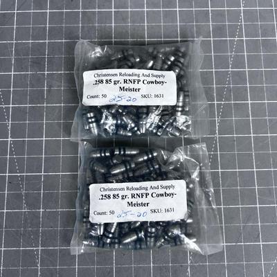 Cast Lead Bullets. 100 Rounds of 258 85-Grain