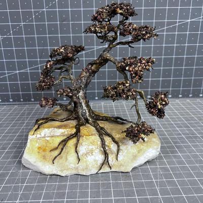 Bronze and Stone Hand Crafted Bonsai Sculpture 