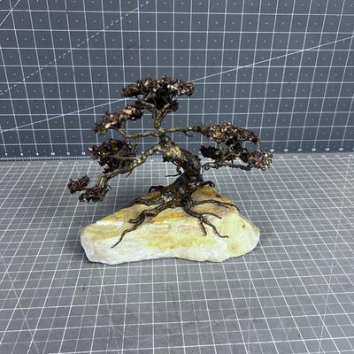 Bronze and Stone Hand Crafted Bonsai Sculpture 