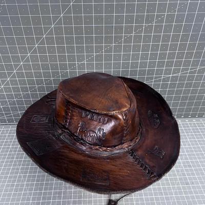 Leather Hat From PERU