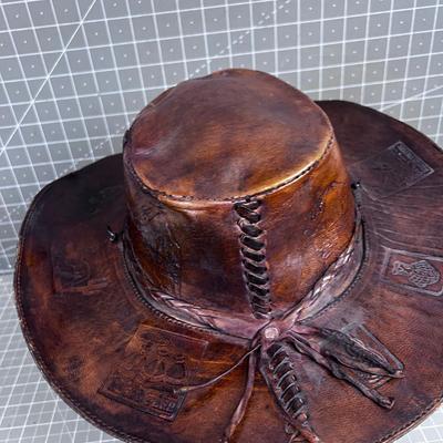 Leather Hat From PERU