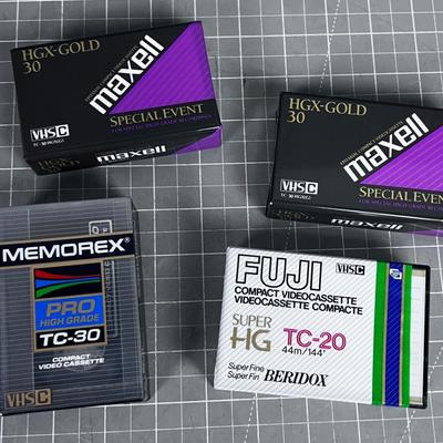 4 NEW VHS C Recordable Video Tapes