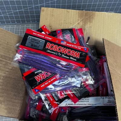 Box with 60;  6" Straight Tail Purple Punisher Worms 