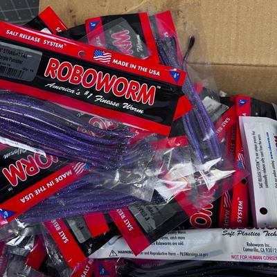 Box with 60;  6" Straight Tail Purple Punisher Worms 