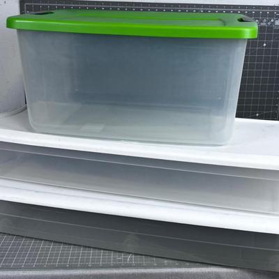 2 Under the Bed Totes and A Large (3) Total