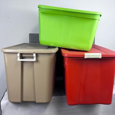 (3) 2- XL Tote and a Large Tote: Green Tan Brick 