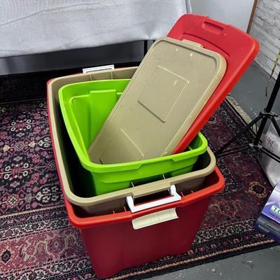 (3) 2- XL Tote and a Large Tote: Green Tan Brick 