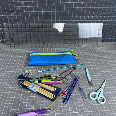 Crafting supply Box; Needles & Scissors etc. 
