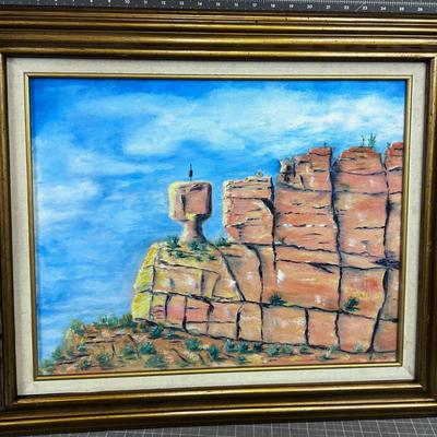 Oil on Canvas, BALANCE ROCK By W. Kelly