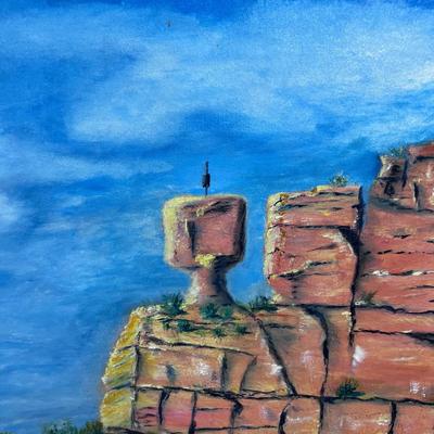 Oil on Canvas, BALANCE ROCK By W. Kelly