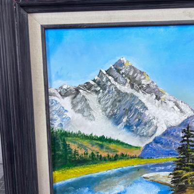 Oil on Canvas, Rocky Mountain Lake By W. Kelly
