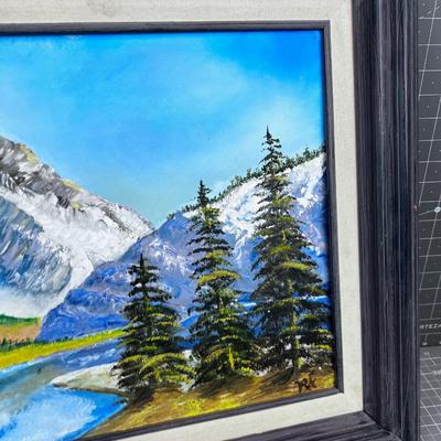 Oil on Canvas, Rocky Mountain Lake By W. Kelly