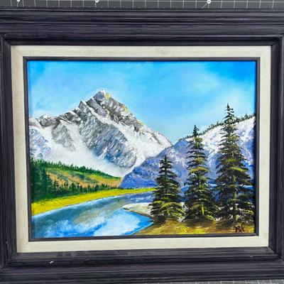 Oil on Canvas, Rocky Mountain Lake By W. Kelly