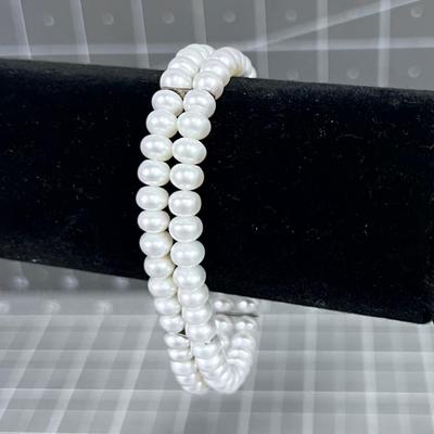 Double Stranded Bracelet with Mini Pearls 