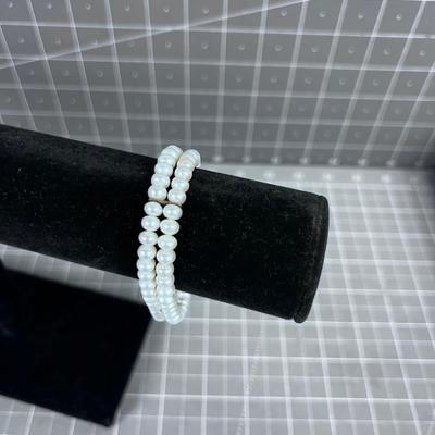 Double Stranded Bracelet with Mini Pearls 