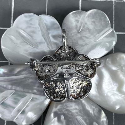 Mother of Pearl Sterling Brooch 