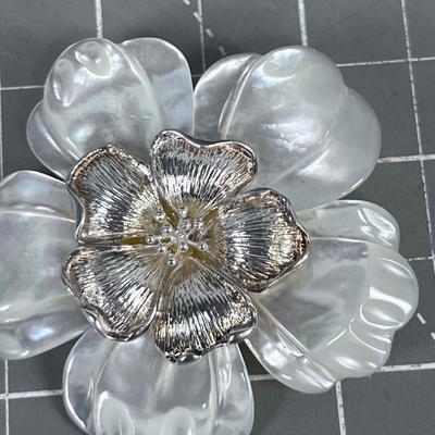 Mother of Pearl Sterling Brooch 