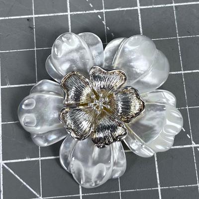 Mother of Pearl Sterling Brooch 