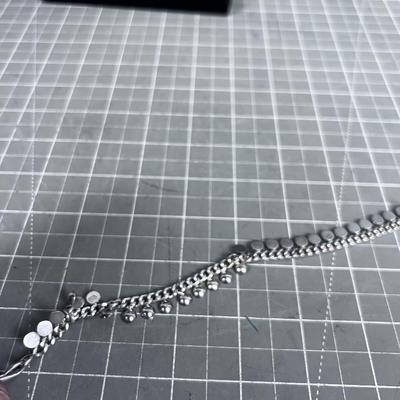 Silver Bracelet Chain with Discs attached
