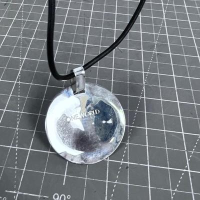 925 "One World" Disc Pendant 