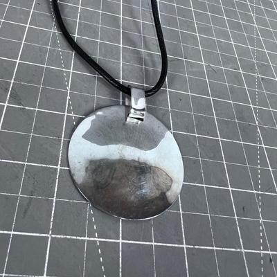 925 "One World" Disc Pendant 