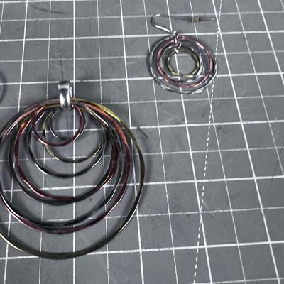Hoop Pendant and Earing Set 