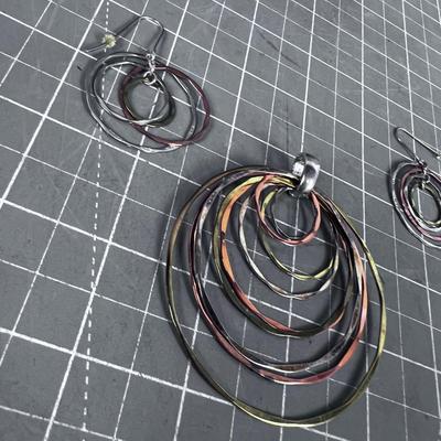 Hoop Pendant and Earing Set 