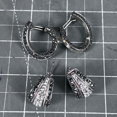 Bejeweled Sterling Crystal, Rhinestone and Marquisate Elegant EARRINGS