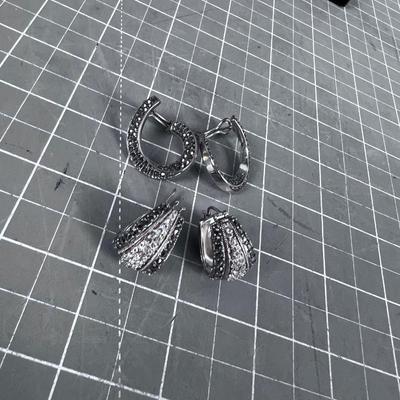 Bejeweled Sterling Crystal, Rhinestone and Marquisate Elegant EARRINGS