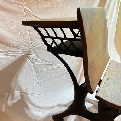 Antique New Peabody Cast Iron School Desk