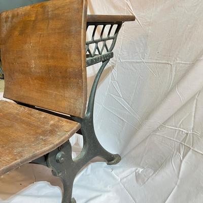 Antique New Peabody Cast Iron School Desk