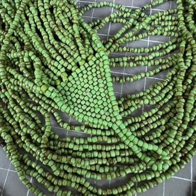 Spectacular Lime Green Beaded Necklace 