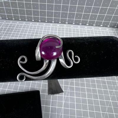 Fork with a Cool Crystal Stone BRACELET Work of ART