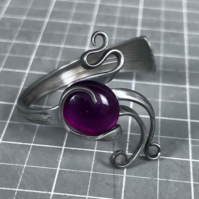 Fork with a Cool Crystal Stone BRACELET Work of ART