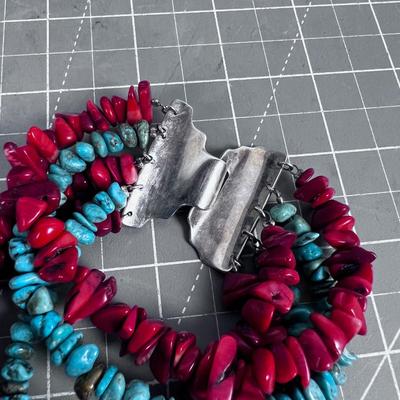 Awesome Coral and Turquoise Bracelet