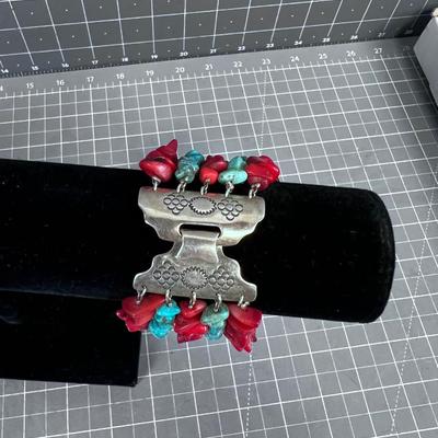 Awesome Coral and Turquoise Bracelet