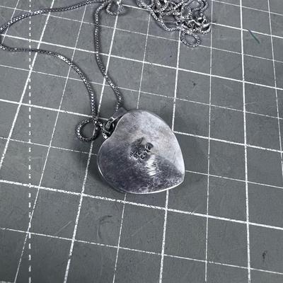 Black Onyx Heart Pendant Necklace  