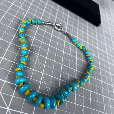 Mustard Colored Stone and Turquoise DISTINCTIVE 