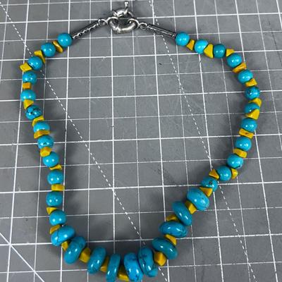 Mustard Colored Stone and Turquoise DISTINCTIVE 