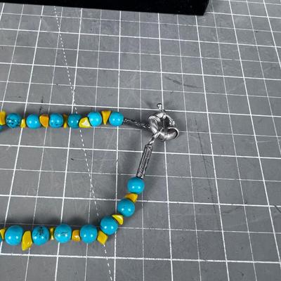 Mustard Colored Stone and Turquoise DISTINCTIVE 